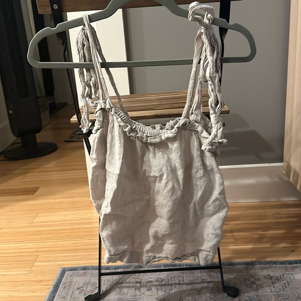 J Crew linen tie tank